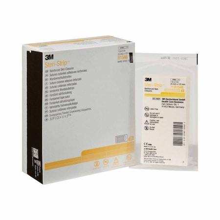 Steri-Strip Skin Closure Strip 1 X 5 Inch Nonwoven Material Reinforced Strip White, 4PK R1548